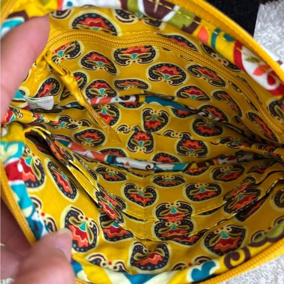Vera Bradley Quilted Floral Wristlet - Yellow Multicolor Wristlet wallet - Picture 4 of 5